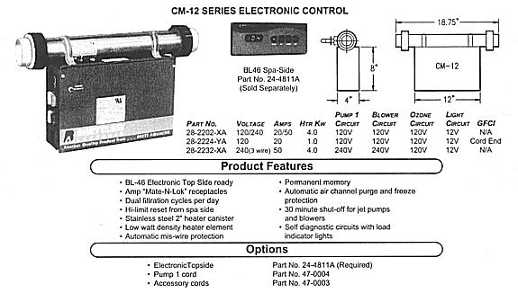 Brett Aqualine CM-12 Series Electronic Control