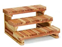 Three Tier Redwood Spa Step