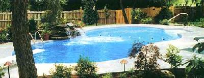Quaint Pool with Waterfall