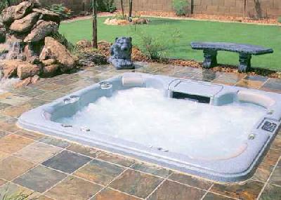 Spa with Lawn Gnome
