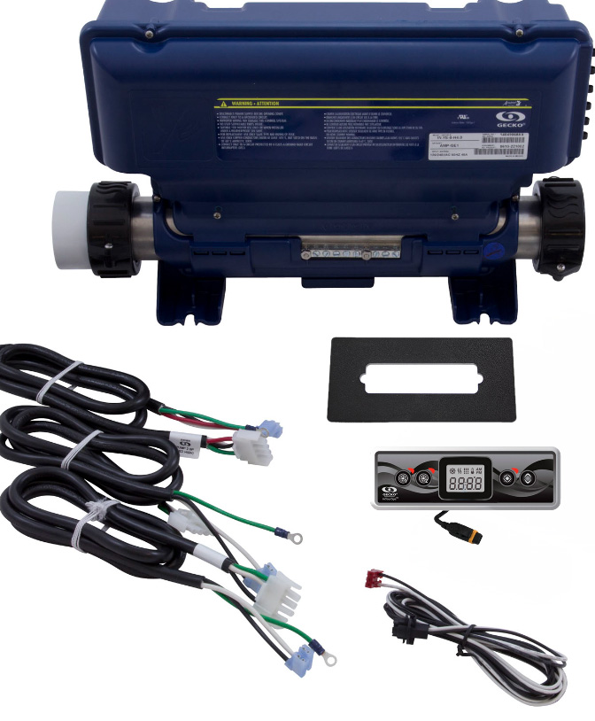 0610-300004 - Kit IN.YE-5 4.0 kW K-300 0610-300004 - Control System, (Kit), IN.YE-5 Control Box, IN.K300-2OP - Gecko IN.YE-5 system with new topside and Pump cords, adapter plate measures: 8-1/2 x 3-1/2 - 0610-300004