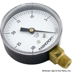 17-555-1024 - Vacuum Gauge 1/4 Inch Mpt, 30 Inch , Bottom Mount - 1422 - UPC - 671451142207 - 17-555-1024