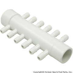 55-110-2055 - Manifold 1 Inch Skt x 1 Inch Spig W/(12)3/8 Inch Barbs - 672-0410 - UPC - 806105206763 - 55-110-2055