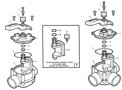 27-295-1097 - Diverter Assembly Complete, W/Knob Non-Positive Seal - 3484 - 27-295-1097