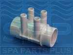 672-4160 - Manifold PVC,Water,WATERW,2 Inch S x 2 Inch Spg x (4) 3/4 Inch SB Port - 672-4160