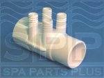 672-7140 - Manifold PVC,Water,WATERW,2 Inch S x 2 Inch Spg x (4) 3/4 Inch RB Ports - 672-7140