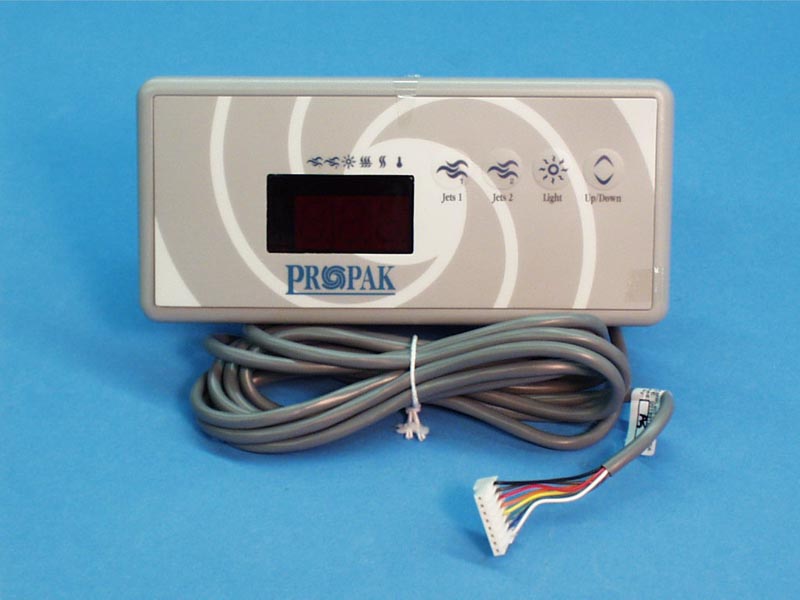 0202-007050 - Spa Side Cntrl,Electr,GECKO,TSC-19(Kit)4BTN,LED,1 or 2 Pump - 0202-007050