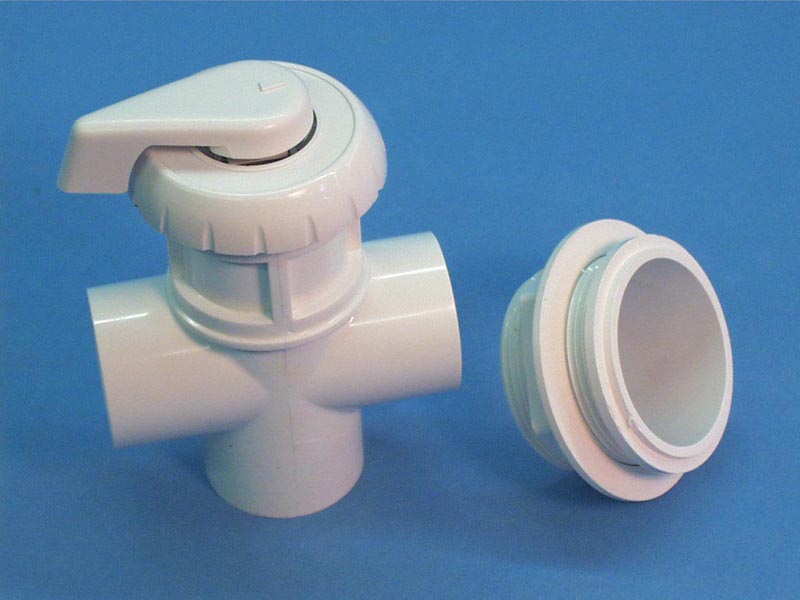 11-4020 - Valve Assy,ITT,Hydroflow,Vert 3-Way,w/Handle,Notched,1 Inch White - 11-4020