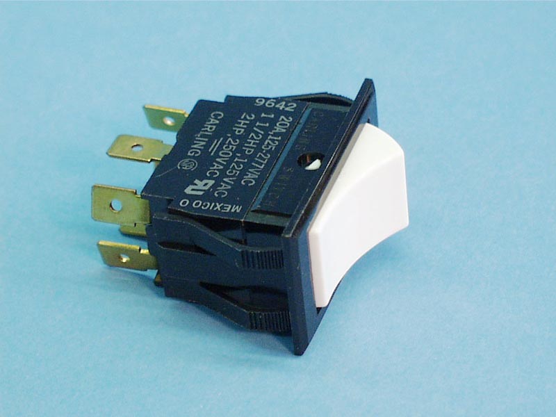 12-1007 - Switch,Rocker,DPDT,20Amp @ 120V - 12-1007