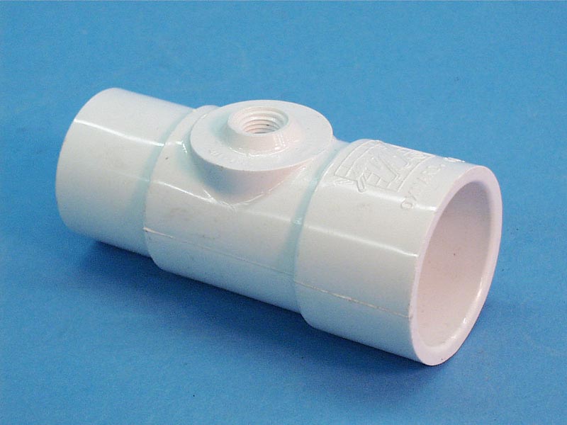 413-4030 - Fittings PVC,Adaptor Tee,WATERW,1-1/2 Inch S x 1-1/2 Inch Spg x3/8 Inch FPT - 413-4030