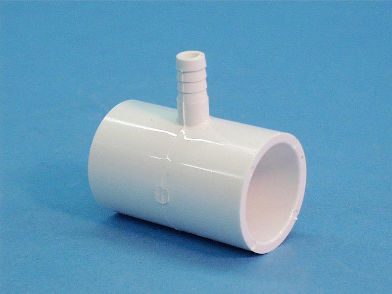 413-4350 - Fittings PVC,Barbed Tee Adapter,WATERW,1 Inch S x 1 Inch S x 3/8 Inch RB - 413-4350