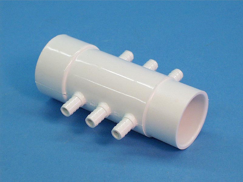 425-4000 - Manifold PVC,Air,WATERW,1-1/2 Inch Spg x 1-1/2 Inch S x (6)3/8 Inch RB Port - 425-4000