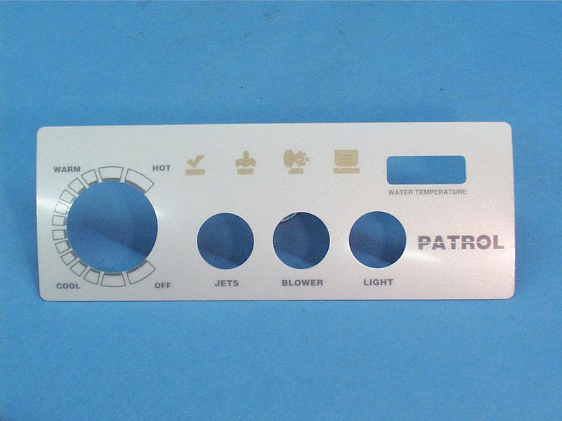 618D-3 - Spa Side Overlay,PRESAIR,PATROL,3BTN,w/Temp Display - 618D-3