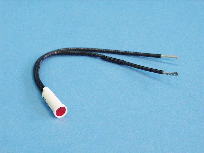 6500-2 - Indicator Light, Neon, Red, 125V, 3/8 Inch OD, Wires Un-Terminated - 6500-2