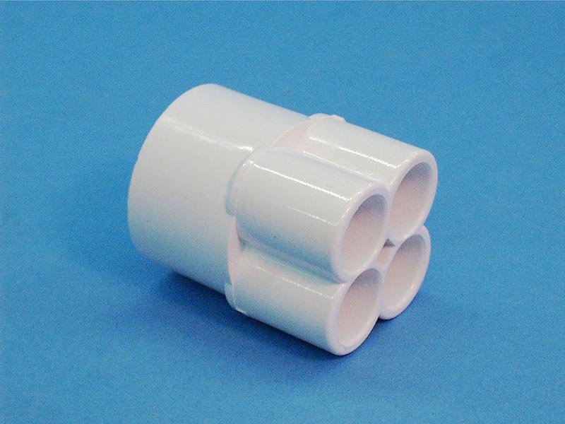 672-4580 - Manifold PVC,Water,WATERW,1.5 Inch S x (4) 1/2 Inch S Ports - 672-4580