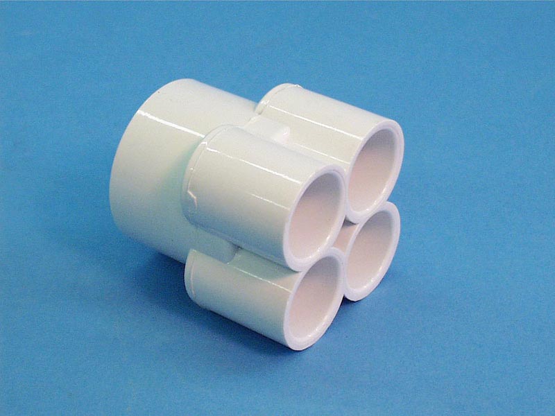 672-4670 - Manifold PVC,Water,WATERW,1.5 Inch S x (4) 3/4 Inch S Ports - 672-4670