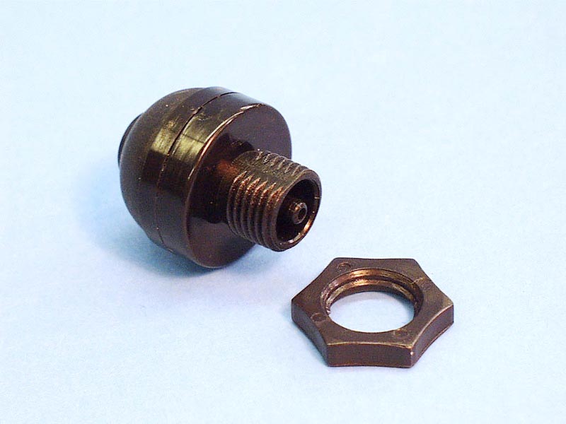 B460BA - Air Button,PRESAIR,Threaded,9/16 Inch H,1-1/8 Inch F,3/8 Inch L,Black - B460BA