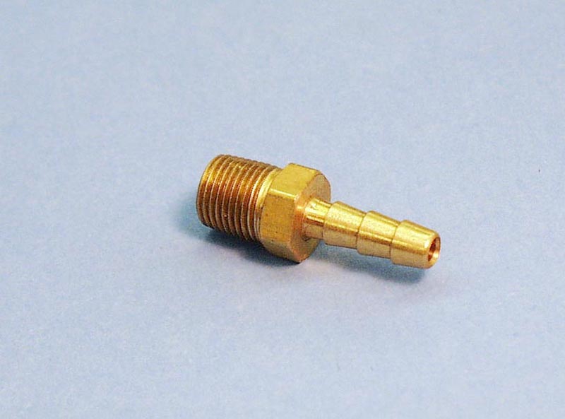 H48-3-2 - Fittings Brass,Barbed Adapter,BARNET,1/4 Inch RB x 1/8 Inch MPT - H48-3-2