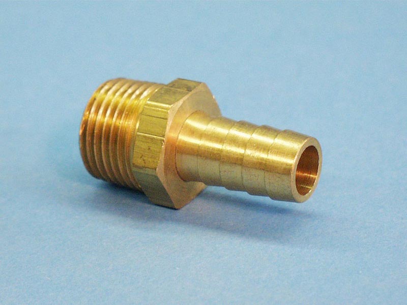 H48-8-8 - Fittings Brass,Barbed Adapter,BARNET,1/2 Inch RB x 1/2 Inch MPT - H48-8-8