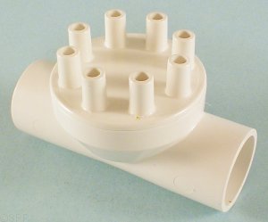 0342-10 - Manifold PVC,Air,MAGIC,1 Inch S x 1 Inch S x (8) 3/8 Inch SB Ports - 0342-10