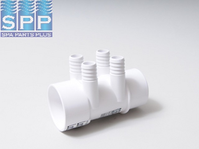 0364-20 - Manifold PVC,Water,MAGIC,2 Inch S x 2 Inch Spg x (4) 3/4 Inch RB Ports - 0364-20