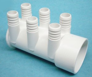 0367-20 - Manifold PVC,Water,MAGIC,2 Inch S x Dead End x (6) 3/4 Inch RB Ports - 0367-20