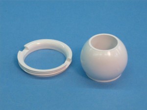 10-3808-WHT - Jet Eyeball & Retaining Ring,ITT,Hydro-Jet,White - 10-3808-WHT