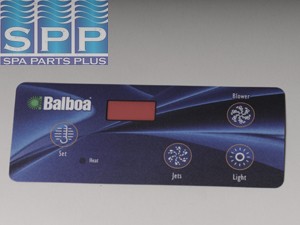 10307BAL - Spa Side Overlay,BALBOA,VL404,Duplex Dig,4BTN,LED(For 51223) - 10307BAL