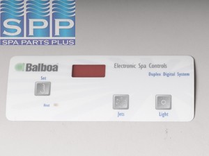 10352BAL - Spa Side Overlay,BALBOA,VL404,Dup Dig,3 BTN,LED(For 51225) - 10352BAL
