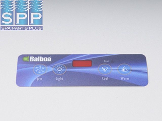 11884BAL - Spa Side Overlay,BALBOA,Lite Duplex,4BTN,LED(P1-LT-DN-UP) - 11884BAL