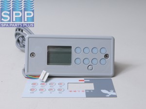 3-00-7221 - Spa Side Cntrl,Electr,GECKO,TSC-8/K8,8BTN,LCD,8'Cbl,8Pin Jst - 3-00-7221