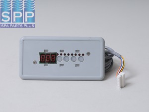 3-00-8900 - Spa Side Cntrl,Electr,HYDROQ,ECO-5,4BTN,LED,10'Cbl,Sm Rctngl - 3-00-8900