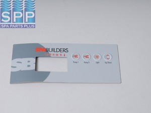 3-05-7092 - Spa Side Overlay,GECKO,TSC19(SBSG Logo)4BTN,LED(P1-LT-UP-DN) - 3-05-7092