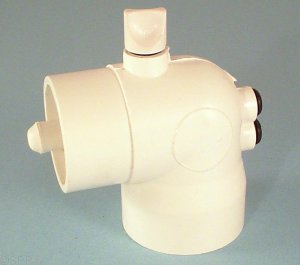 400-6040 - Thermowell,PVC,90 Deg Ell,WATERW,2 Inch S x 2 Inch Spg x Air Bleed - 400-6040