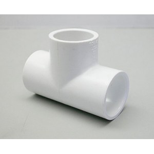 401-007 - Fittings PVC,Slip Tee,HUGHES,3/4 Inch S x 3/4 Inch S - 401-007