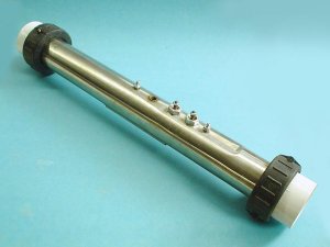 48-2000-029 - Heater Manifold,Hercules Pre-95',Flo-Thru,2 Inch x 18 Inch L,w/2 Inch Nuts - 48-2000-029