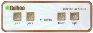 51574-01 - Spa Side Cntrl,Electr,BALBOA,Auxliary,4BTN,No Readout,18'Cbl - 51574-01