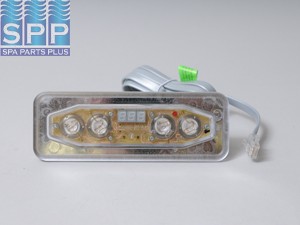 54130 - Spa Side Cntrl,Electr,BALBOA,VL403,Lt Dup,4BTN,LED,7'Cbl,-NO OVERLAY - 54130