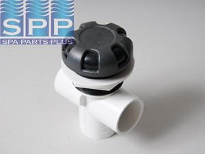 600-3601 - Valve Assy,WATERW,Vert 2 Port(Divrtr)Top Acc,6-Spoke,1 Inch ,Blk - 600-3601