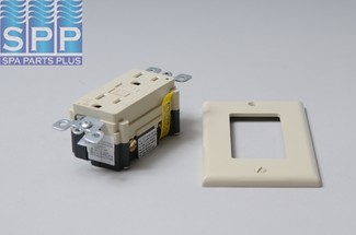 6599-IVY - GFCI,LEVITON,Live Front,120V,15Amp,Ivory - 6599-IVY