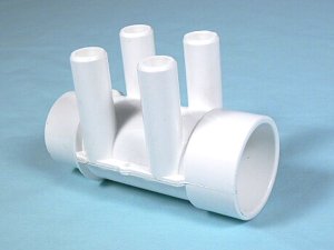 672-4150 - Manifold PVC,Water,WATERW,1.5 Inch S x 1.5 Inch Spg x (4) 3/4 Inch SB Port - 672-4150