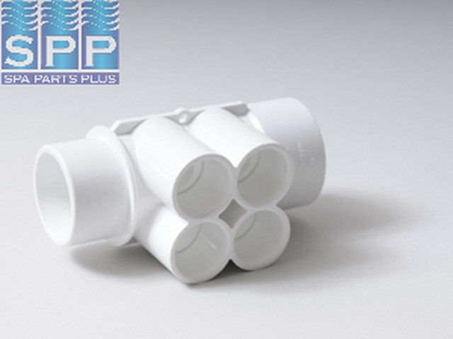 672-4190 - Manifold PVC,Water,WATERW,1.5 Inch S x 1.5 Inch Spg x (4) 3/4 Inch S Ports - 672-4190