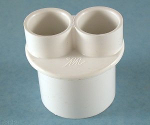 672-4280 - Manifold PVC,Air,WATERW,1-1/2 Inch S x (2) 3/4 Inch S Ports - 672-4280