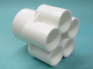 672-4390 - Manifold PVC,Water,WATERW,2 Inch S x (5) 1 Inch S Ports - 672-4390