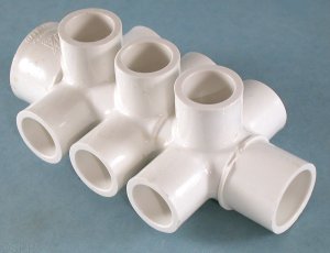 672-4470 - Manifold PVC,Water,WATERW,1 Inch S x 1 Inch Spg x (9) 1/2 Inch S Ports - 672-4470