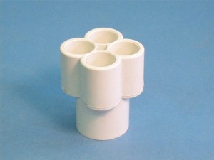 672-4570 - Manifold PVC,Water,WATERW,1 Inch S x (4) 1/2 Inch S Ports - 672-4570