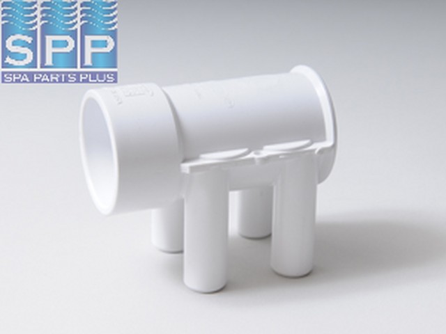 672-4960 - Manifold PVC,Water,WATERW,1.5 Inch S x Dead End x (4)3/4 Inch SB Ports - 672-4960
