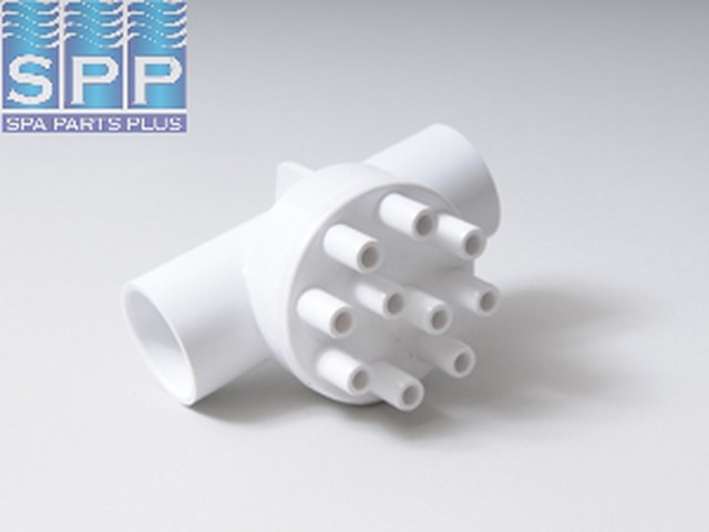 672-5080- - Manifold PVC,Air,WATERW,1 Inch S x 1 Inch S x (10) 3/8 Inch SB Ports - 672-5080-