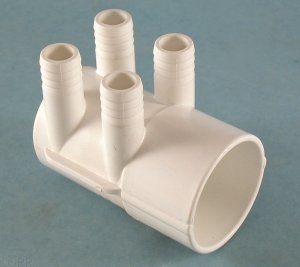 672-7170 - Manifold PVC,Air,WATERW,2 Inch S x Dead End x (4) 3/4 Inch RB Port - 672-7170