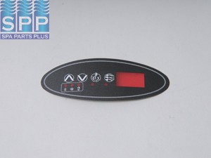 80-0201 - Spa Side Overlay,HYDROQ,ECO-1,4BTN,LED,Oval,(P1-LT-UP-DN) - 80-0201